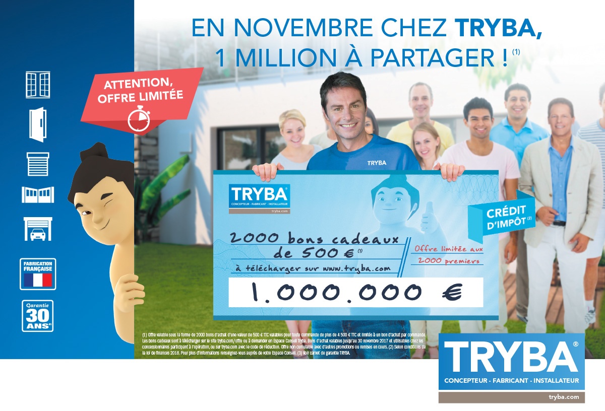 En novembre chez TRYBA, 1 million à partager !