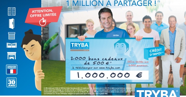 En novembre chez TRYBA, 1 million à partager !