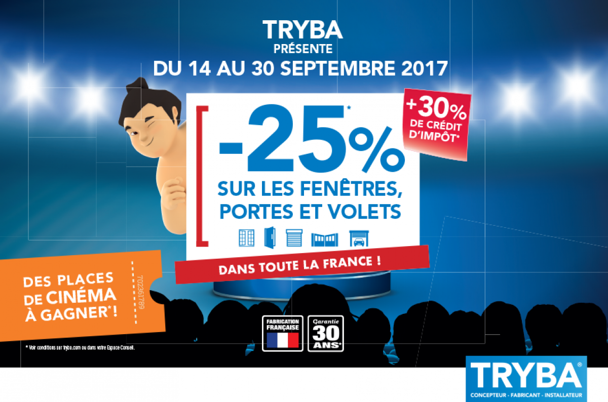TRYBA, -25% sur les fenêtres, portes et volets